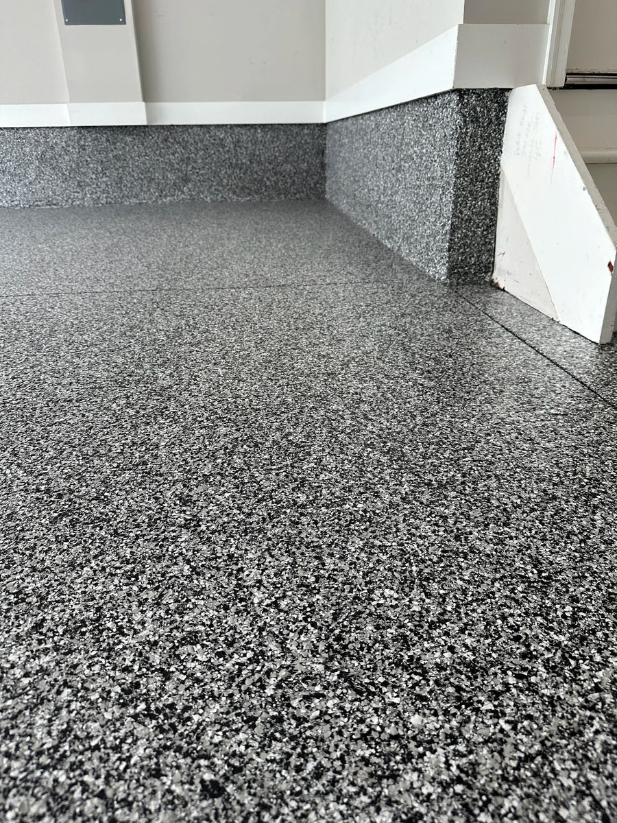Epoxy coated garage floor